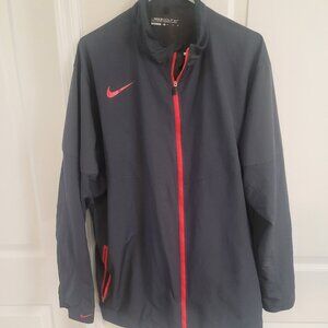 Nike Golf Windbreaker Full Zip Adjustable Cuff Size XL Blue Red